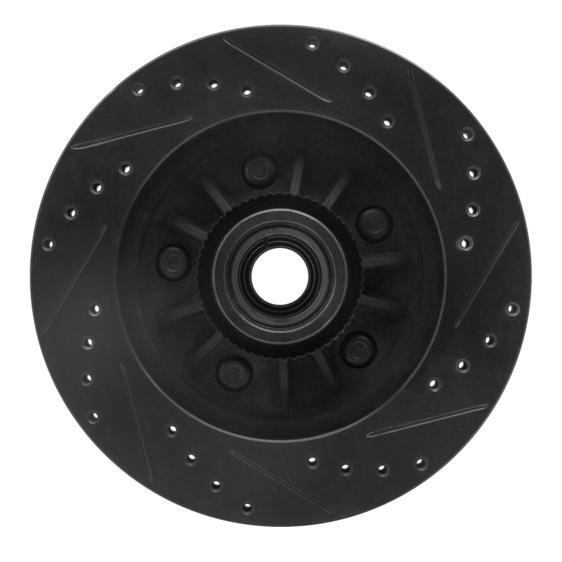 Ford Expedition Brake Rotor (1) - Front Left - R1 Concepts - Drilled & Slotted - Black - `97-`00